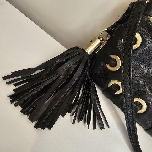 Michael Kors Astor Grommet Tassel Clutch Convertible Shoulder Bag Academia - Picture 2 of 6